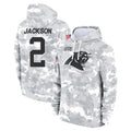 Johmsee C.Panthers #2 Michael Jackson Player Arctic Camo Salute to Service Pullover Hoodies Limited Game Stitched Jerseys