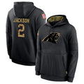 Johmsee C.Panthers #2 Michael Jackson Player Black Salute to Service Pullover Hoodies Limited Game Stitched Jerseys
