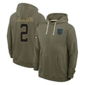 Johmsee C.Panthers #2 Michael Jackson Player Olive Salute to Service Hoodies Game Stitched Jerseys