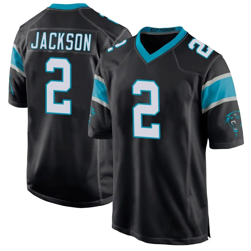 Johmsee C.Panthers #2 Mike Jackson Player Black Game Stitched Jerseys