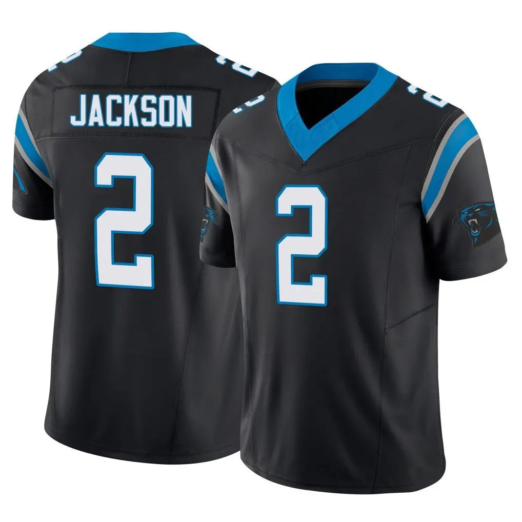 Johmsee C.Panthers #2 Mike Jackson Player Black Vapor F.U.S.E. Limited Home Game Stitched Jerseys