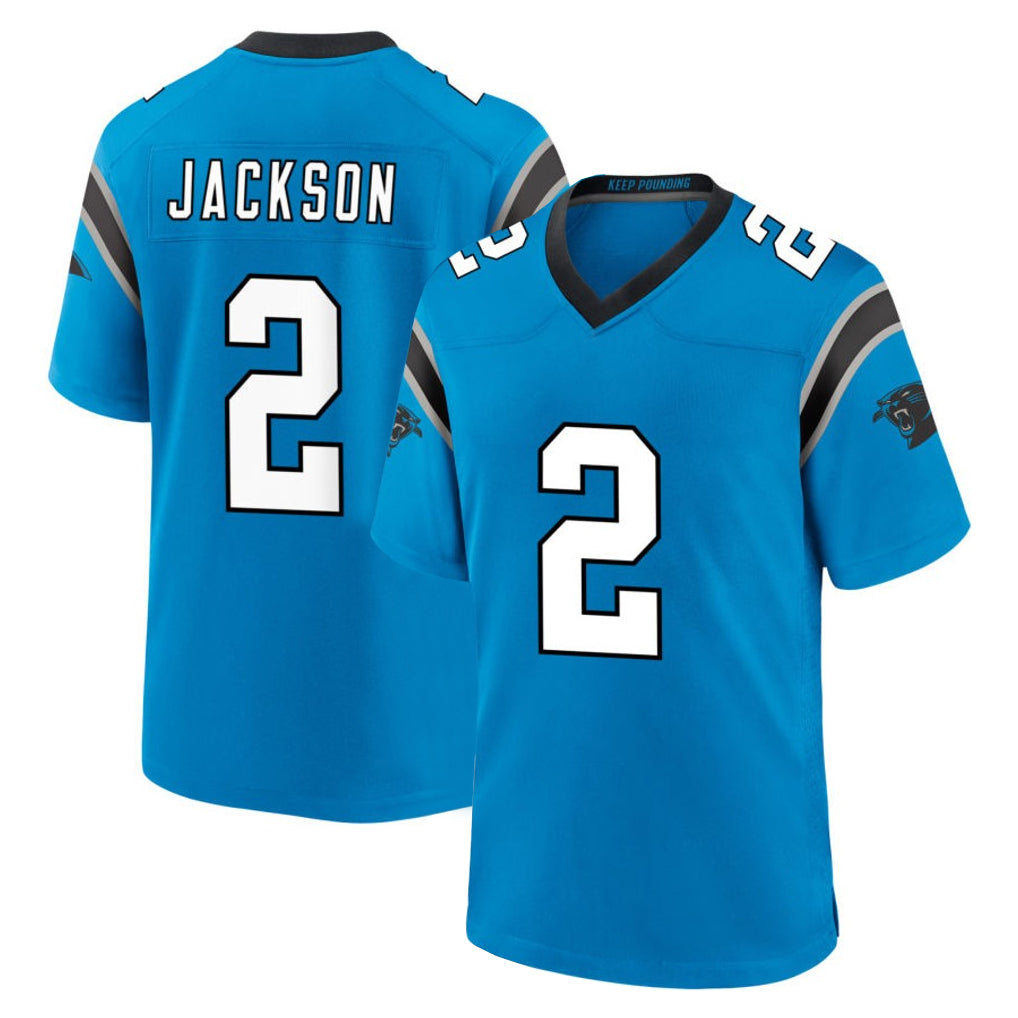 Johmsee C.Panthers #2 Mike Jackson Player Blue Home Game Stitched Jerseys