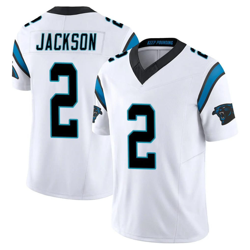 Johmsee C.Panthers #2 Mike Jackson Player White Vapor F.U.S.E. Limited Home Game Stitched Jerseys