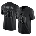 Johmsee C.Panthers #30 Chuba Hubbard Player Black Limited Reflective Stitched Jerseys