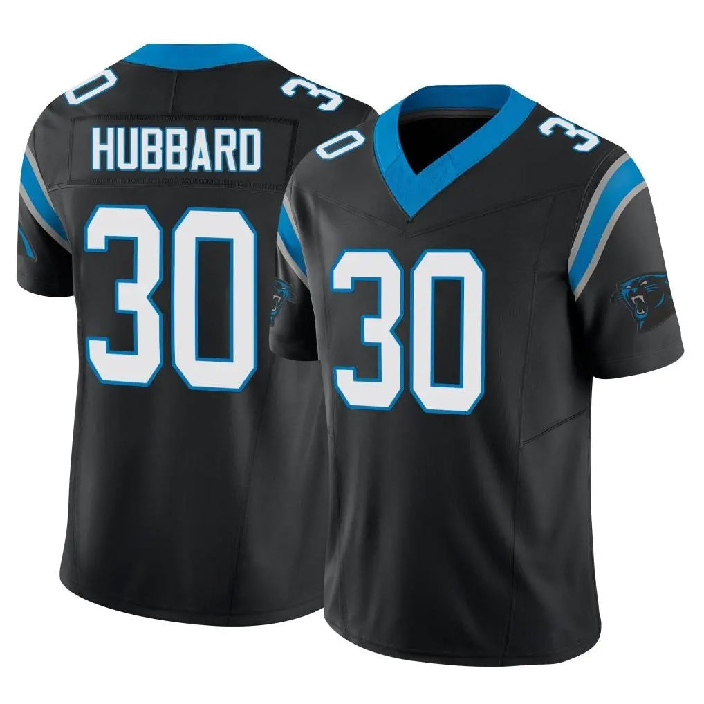 Johmsee C.Panthers #30 Chuba Hubbard Player Black Vapor F.U.S.E. Limited Home Game Stitched Jerseys