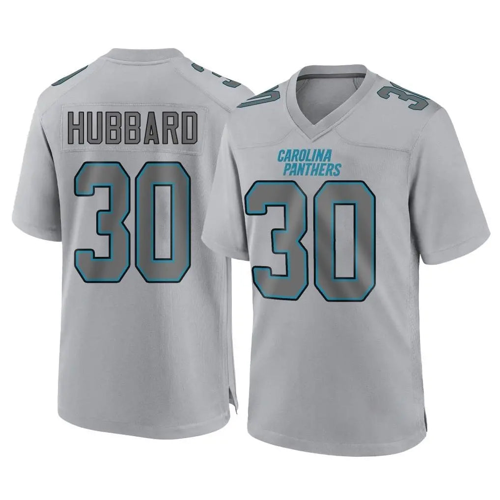 Johmsee C.Panthers #30 Chuba Hubbard Player Gray Atmosphere Fashion Game Stitched Jerseys