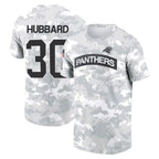 Johmsee C.Panthers #30 Chuba Hubbard Player Salute to Service Hoodies & T-Shirts Stitched Jerseys