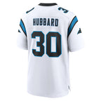 Johmsee C.Panthers #30 Chuba Hubbard Player White Home Game Stitched Jerseys