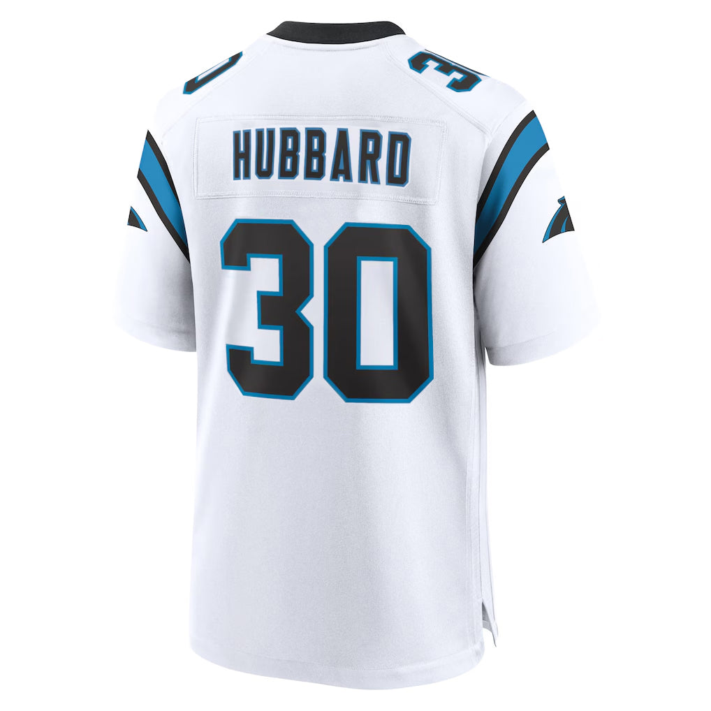 Johmsee C.Panthers #30 Chuba Hubbard Player White Home Game Stitched Jerseys