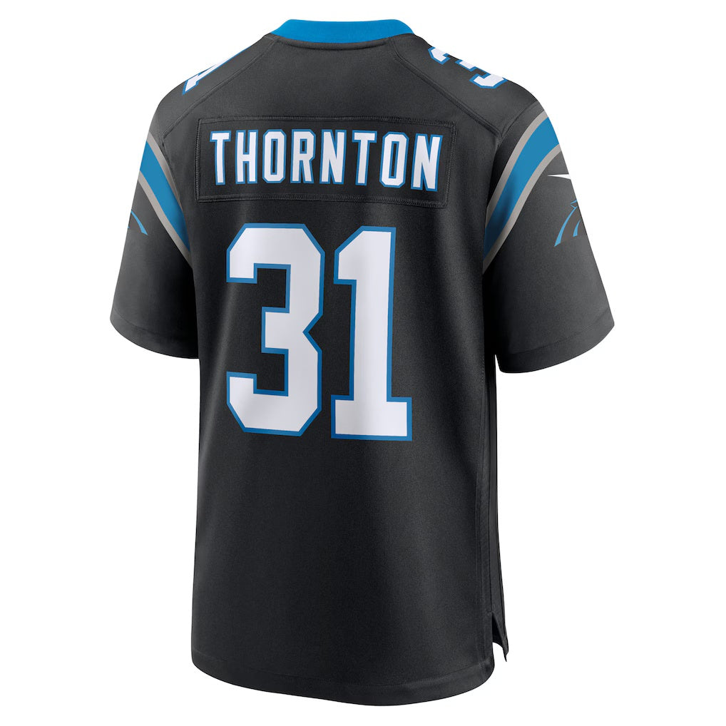 C.Panthers #31 Corey Thornton Black Team Game Stitched American Football Jerseys
