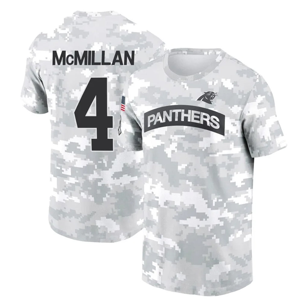 Johmsee C.Panthers #4 Tetairoa McMillan Player Arctic Camo Salute to Service T-Shirt Hoodies Stitched Jerseys