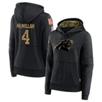 Johmsee C.Panthers #4 Tetairoa McMillan Player Black Salute to Service Hoodies Stitched Jerseys