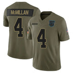 Johmsee C.Panthers #4 Tetairoa McMillan Player Salute To Service Olive Limited Stitched Jerseys