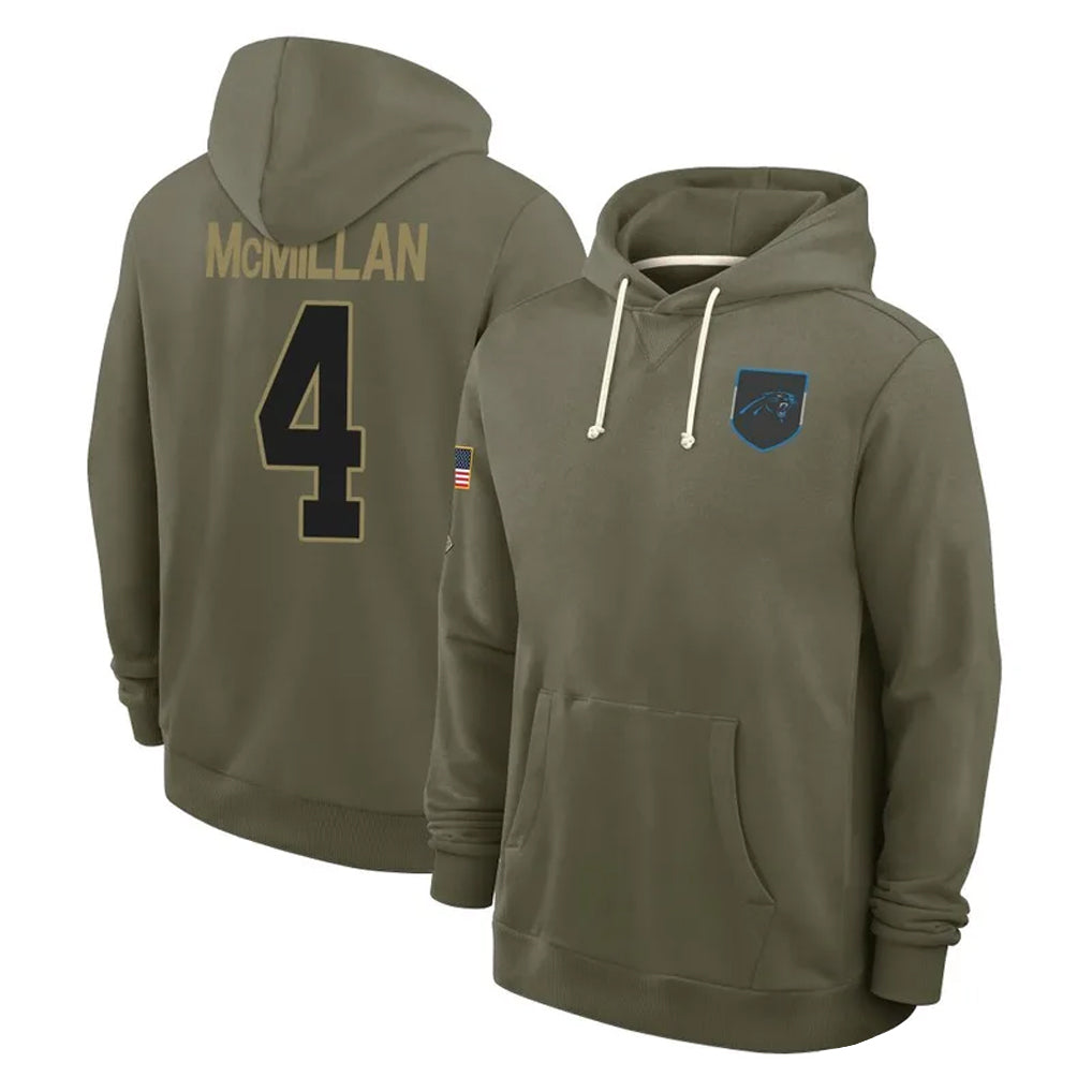 Johmsee C.Panthers #4 Tetairoa McMillan Player Salute to Service Hoodies Stitched Jerseys