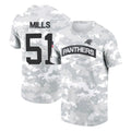 Johmsee C.Panthers #51 Sam Mills Player Arctic Camo Salute to Service T-Shirt Hoodies Stitched Jerseys