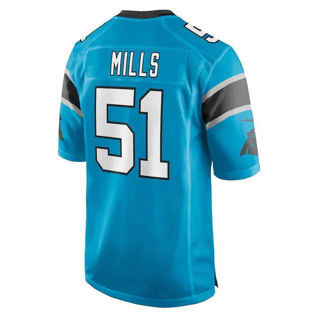 Johmsee C.Panthers #51 Sam Mills Player Blue Game Stitched Jerseys