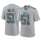 Johmsee C.Panthers #51 Sam Mills Player Gray Atmosphere Fashion Game Stitched Jerseys