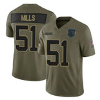 Johmsee C.Panthers #51 Sam Mills Player Olive Salute to Service Limited Home Game Stitched Jerseys