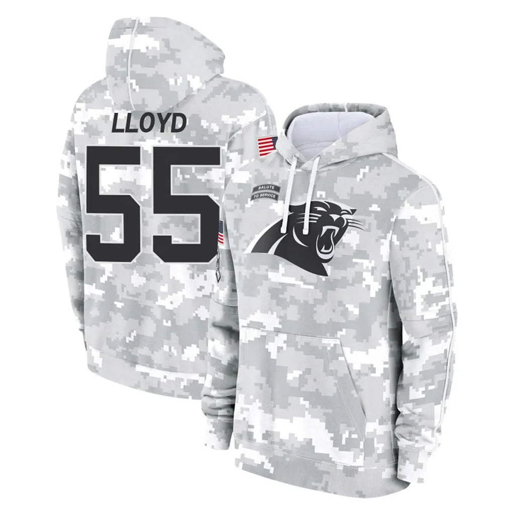 Johmsee C.Panthers #55 Devin Lloyd Player Arctic Camo Salute to Service Pullover Hoodies Limited Game Stitched Jerseys