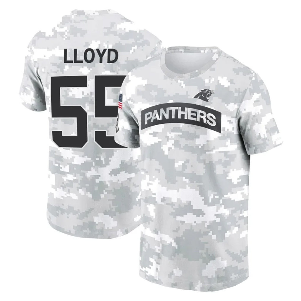 Johmsee C.Panthers #55 Devin Lloyd Player Arctic Camo Salute to Service T-Shirt Hoodies Stitched Jerseys