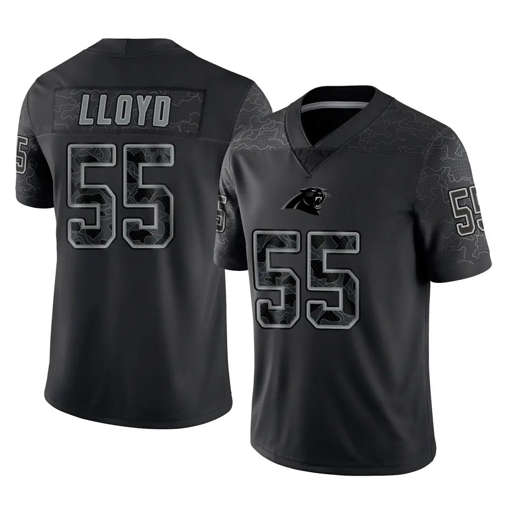 Johmsee C.Panthers #55 Devin Lloyd Player Black Limited Reflective Game Stitched Jerseys