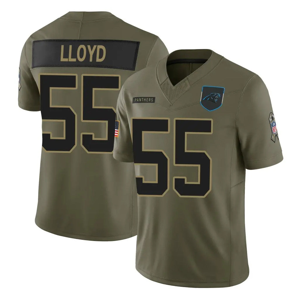 Johmsee C.Panthers #55 Devin Lloyd Player Olive Salute to Service Limited Home Game Stitched Jerseys