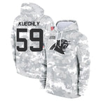 Johmsee C.Panthers #59 Luke Kuechly Player Arctic Camo Salute to Service Hoodies Stitched Jerseys