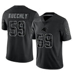 Johmsee C.Panthers #59 Luke Kuechly Player Black REFLECTIVE Limited Stitched Jerseys