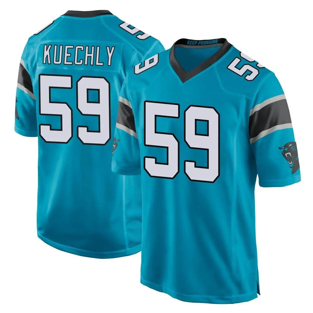 Johmsee C.Panthers #59 Luke Kuechly Player Blue Game Stitched Jerseys