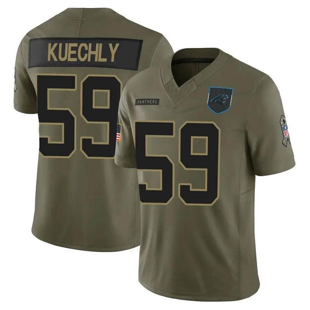 Johmsee C.Panthers #59 Luke Kuechly Player Olive Salute To Service Limited Stitched Jerseys