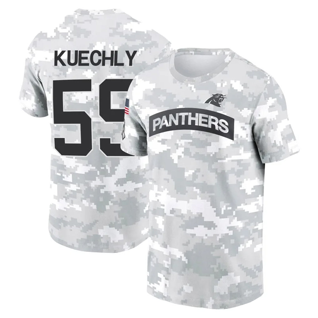 Johmsee C.Panthers #59 Luke Kuechly Player Salute to Service Hoodies & T-Shirts Stitched Jerseys