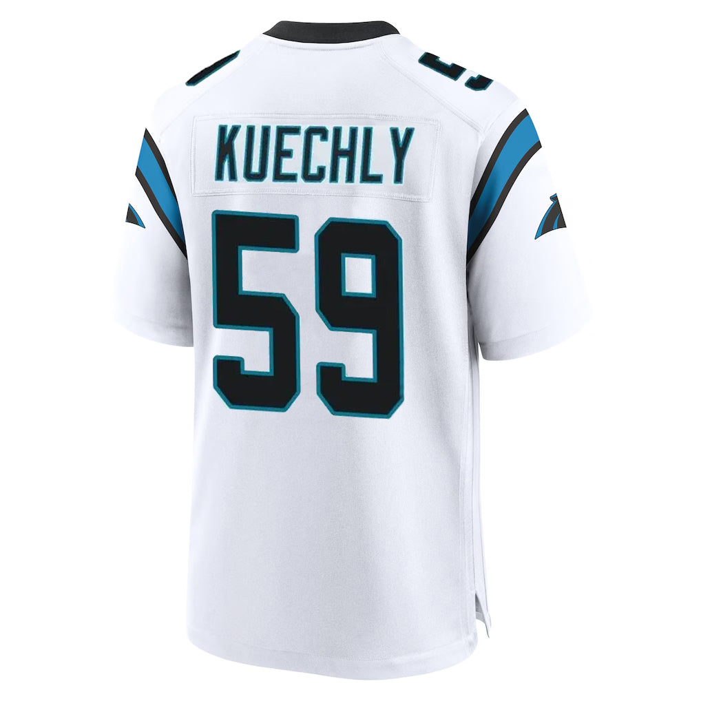 Johmsee C.Panthers #59 Luke Kuechly Player White Home Game Stitched Jerseys