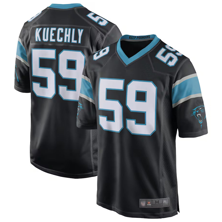 Johmsee C.Panthers #59 Luke Kuechly Player b`Black Home Game Stitched Jerseys