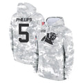 Johmsee C.Panthers #5 Jaelan Phillips Player Arctic Camo Salute to Service Pullover Hoodies Limited Game Stitched Jerseys