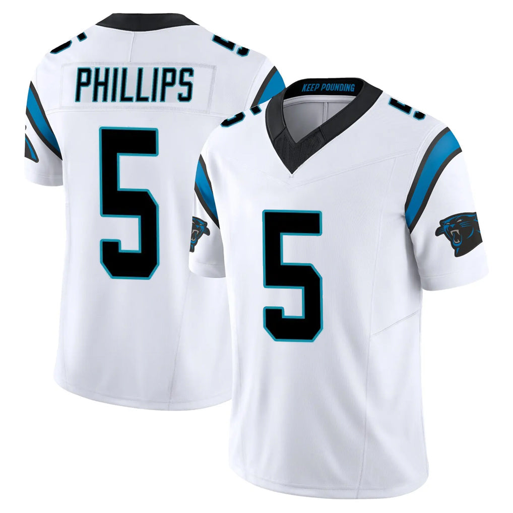 Johmsee C.Panthers #5 Jaelan Phillips Player White Vapor F.U.S.E. Limited Home Game Stitched Jerseys