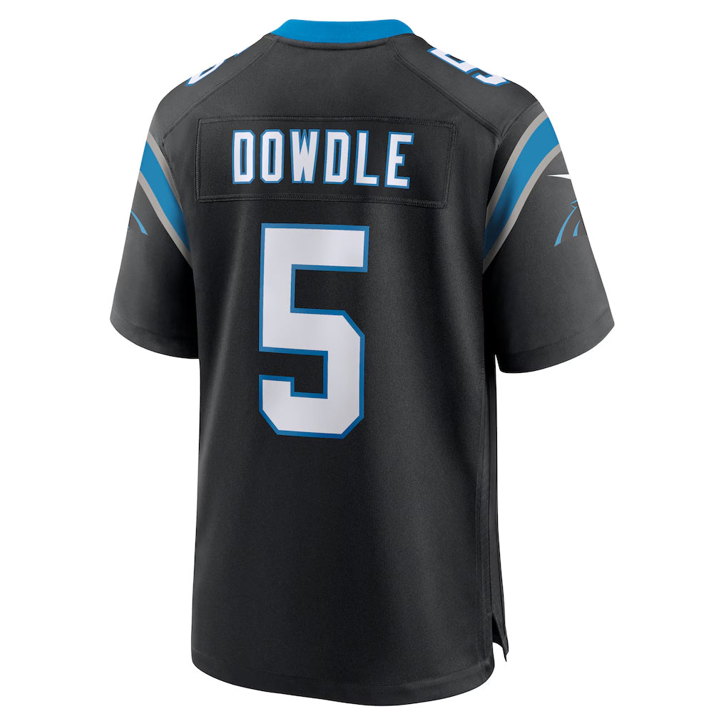 Johmsee C.Panthers #5 Rico Dowdle Player Black Home Game Stitched Jerseys
