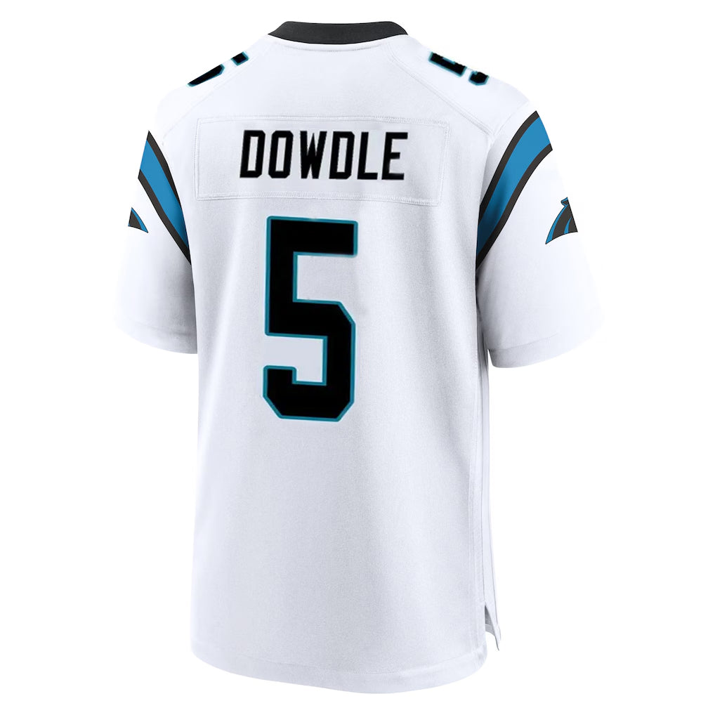 Johmsee C.Panthers #5 Rico Dowdle Player White Home Game Stitched Jerseys