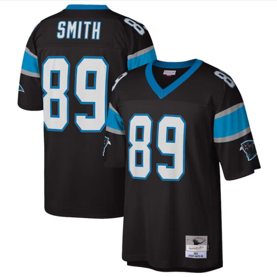 Johmsee C.Panthers #89 Steve Smith Black Legacy Replica Jersey American Stitched Jerseys