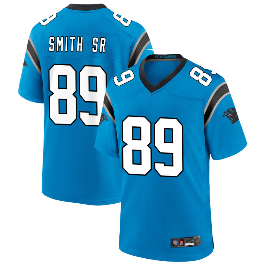 Johmsee C.Panthers #89 Steve Smith Sr Player Blue Home Game Stitched Jerseys