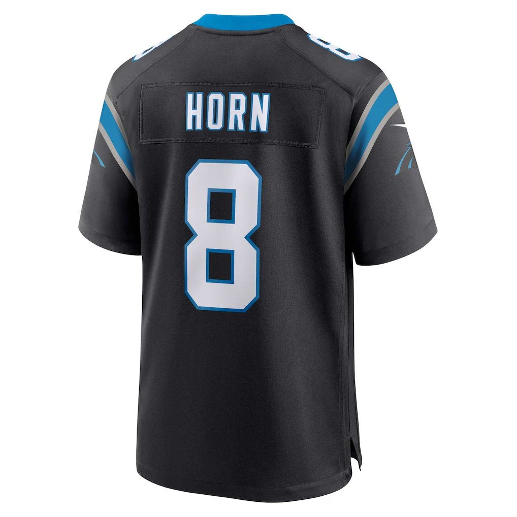 Johmsee C.Panthers #8 Jaycee Horn Black Game Stitched Jerseys
