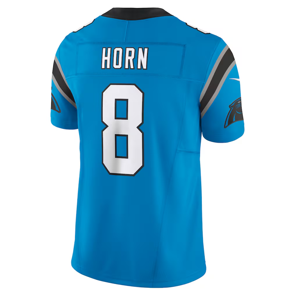 Johmsee C.Panthers #8 Jaycee Horn Blue Vapor F.U.S.E. Limited Stitched Jerseys