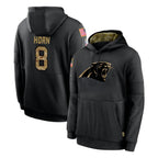 Johmsee C.Panthers #8 Jaycee Horn Player Black Salute to Service Pullover Hoodies Limited Game Stitched Jerseys