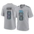 Johmsee C.Panthers #8 Jaycee Horn Player Gray Atmosphere Fashion Game Stitched Jerseys