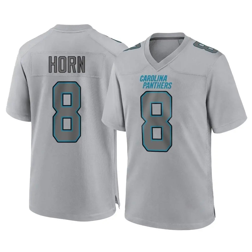 Johmsee C.Panthers #8 Jaycee Horn Player Gray Atmosphere Fashion Game Stitched Jerseys