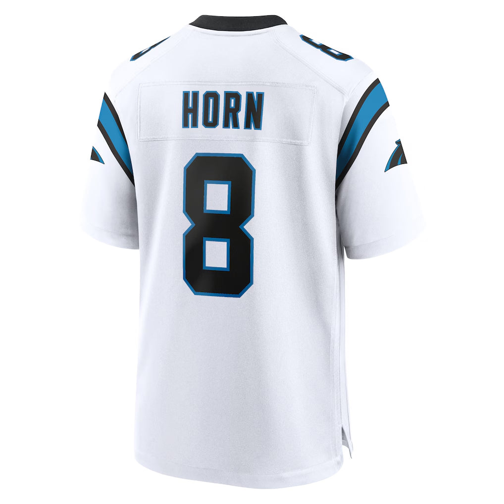 Johmsee C.Panthers #8 Jaycee Horn Player White Home Game Stitched Jerseys