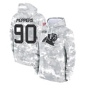 Johmsee C.Panthers #90 Julius Peppers Player Arctic Camo Salute to Service Pullover Hoodies Limited Game Stitched Jerseys
