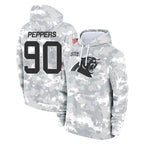 Johmsee C.Panthers #90 Julius Peppers Player Arctic Camo Salute to Service Pullover Hoodies Limited Game Stitched Jerseys