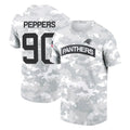 Johmsee C.Panthers #90 Julius Peppers Player Arctic Camo Salute to Service T-Shirt Hoodies Stitched Jerseys