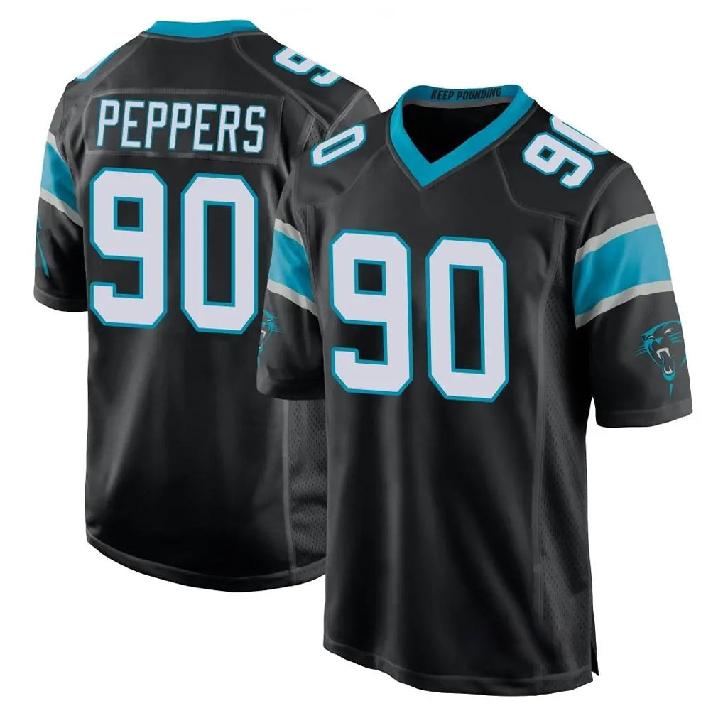 Johmsee C.Panthers #90 Julius Peppers Player Black Game Stitched Jerseys