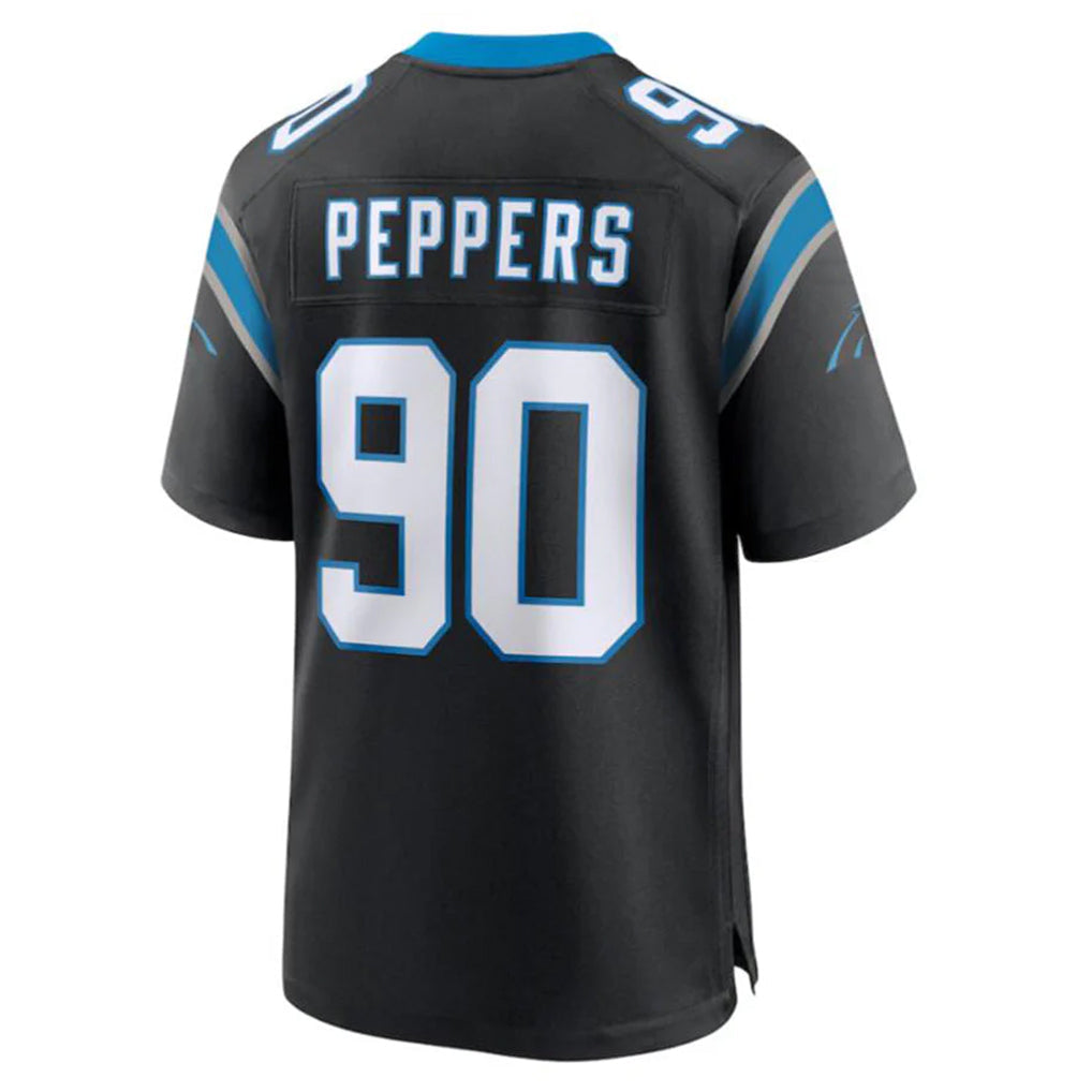 Johmsee C.Panthers #90 Julius Peppers Player Black Home Game Stitched Jerseys